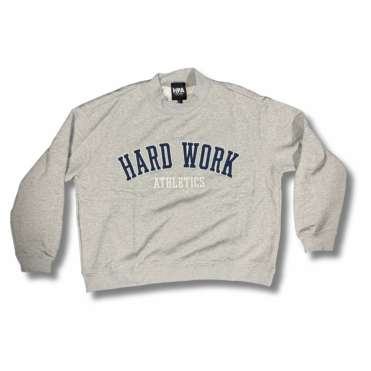 VARSITY MOCK NECK SWEATSHIRT | ATHLETIC GREY