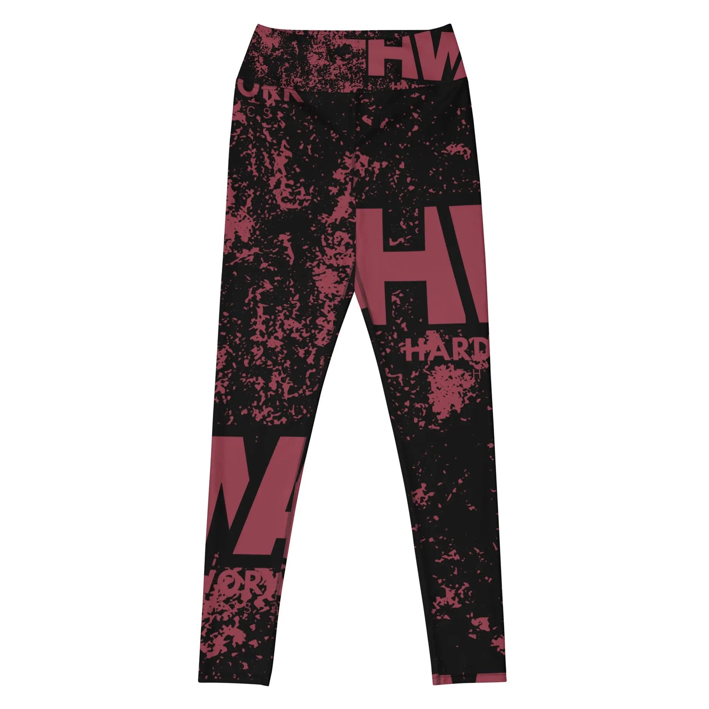 HWA BLACK & MAROON YOGA LEGGINGS