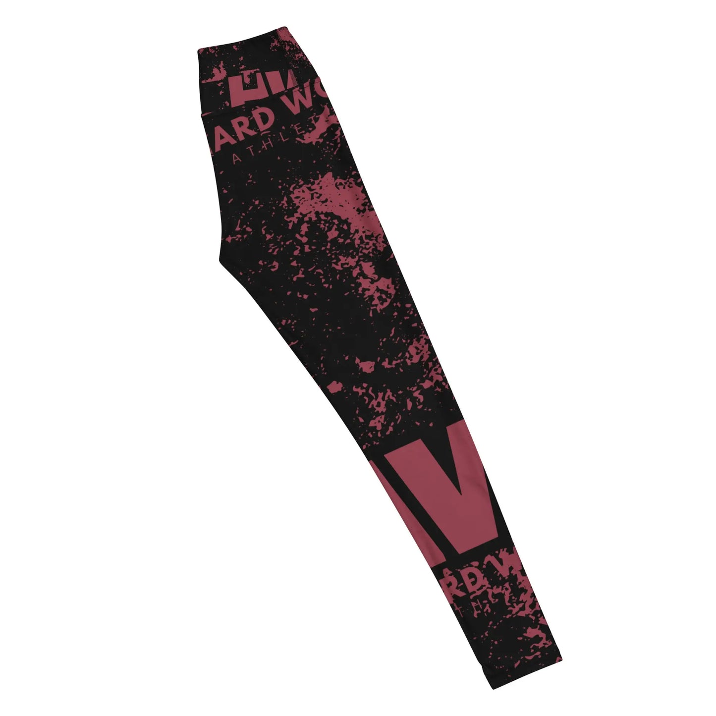 HWA BLACK & MAROON YOGA LEGGINGS