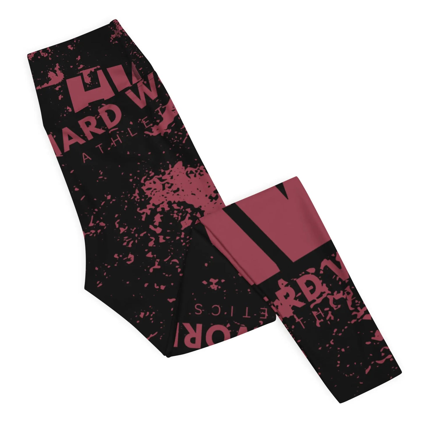 HWA BLACK & MAROON YOGA LEGGINGS