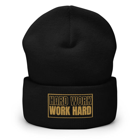 HARD WORK WORK HARD CUFFED BEANIE