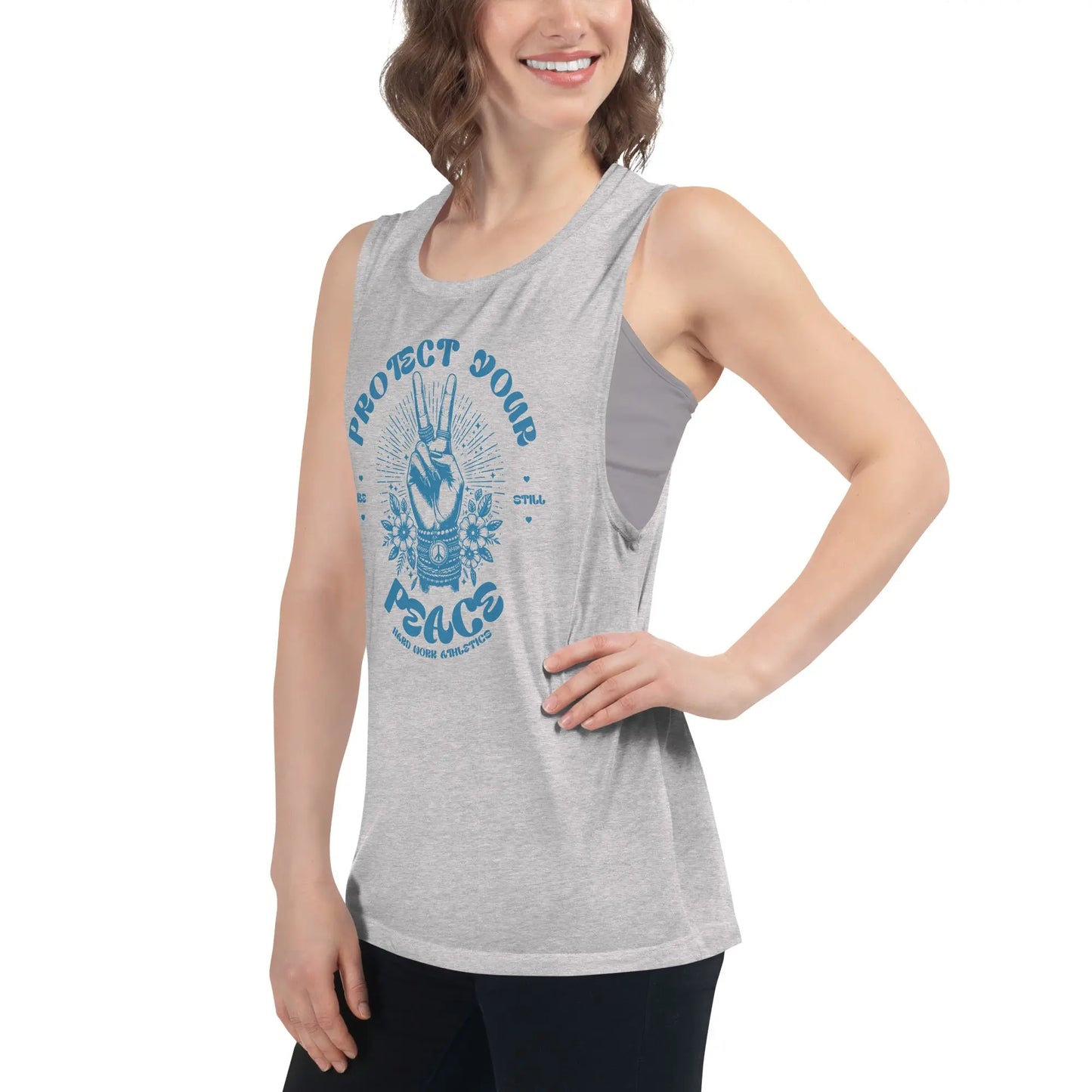 PROTECT YOUR PEACE WOMENS MUSCLE TANK