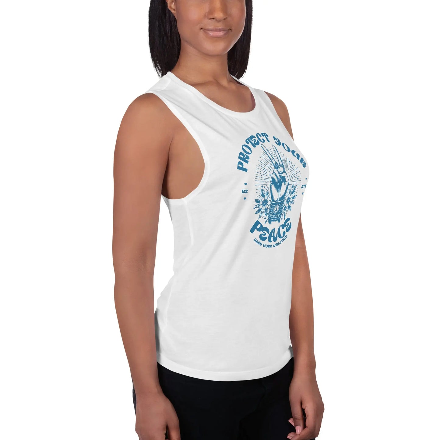 PROTECT YOUR PEACE WOMENS MUSCLE TANK