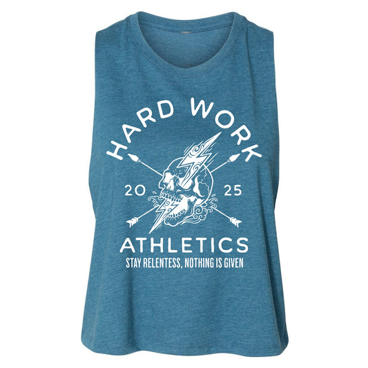 STAY RELENTLESS RACERBACK CROP TANK