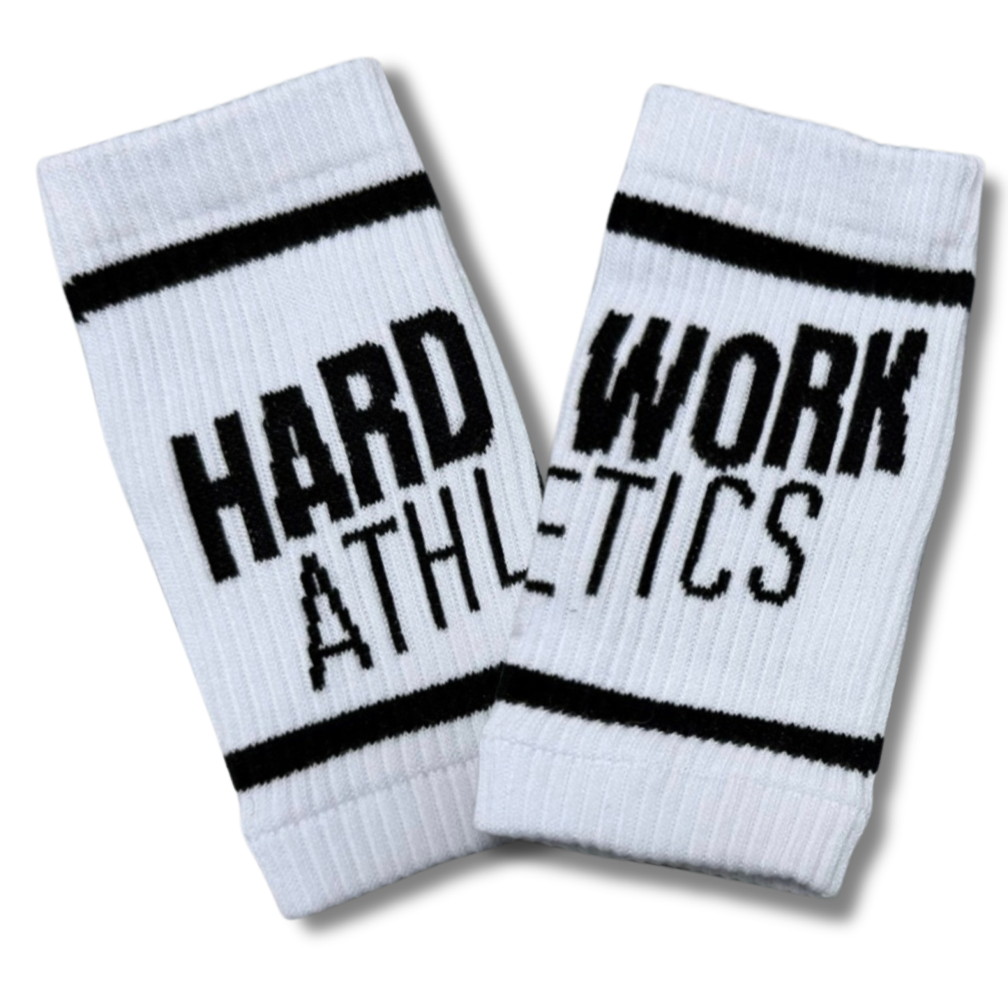 HARD WORK ATHLETICS SWEAT WRISTBANDS (5”) | WHITE