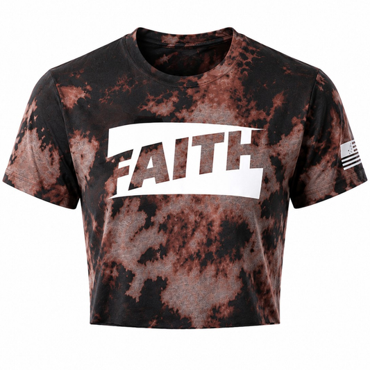 FAITH BLEACH DYE CROP TEE V2
