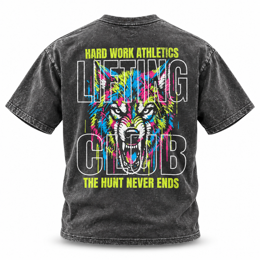 HUNT NEVER ENDS LIFTING CLUB OVERSIZED TEE