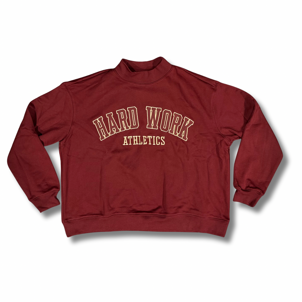 VARSITY MOCK NECK SWEATSHIRT