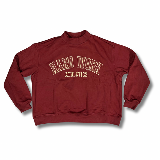 VARSITY MOCK NECK SWEATSHIRT | MAROON