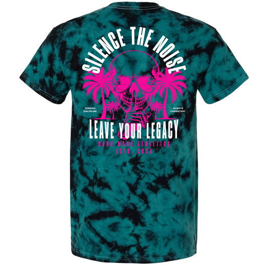SILENCE THE NOISE TIE DYE JADE TEE