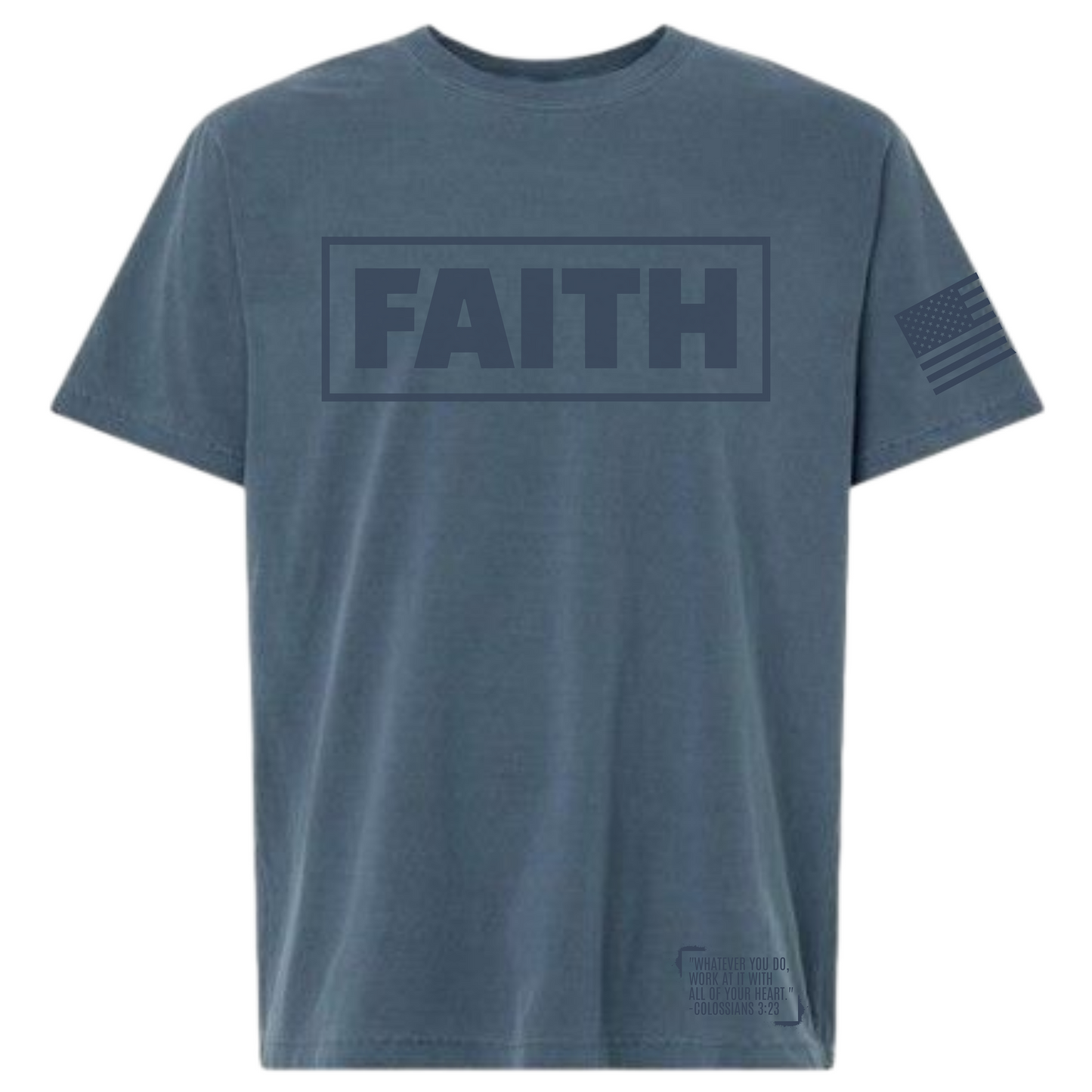 FAITH TEE | DENIM WASH