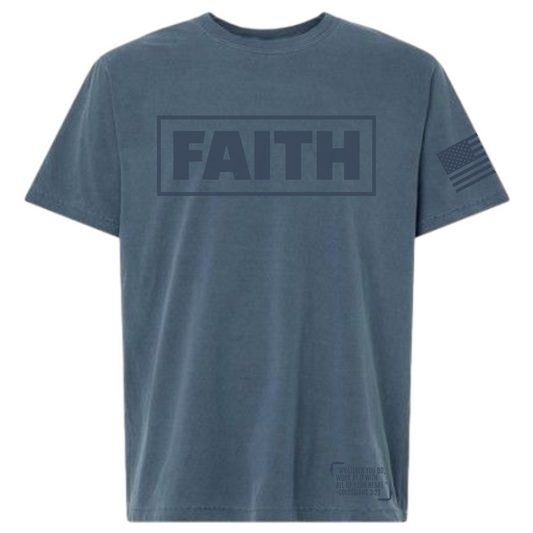 FAITH TEE | DENIM WASH