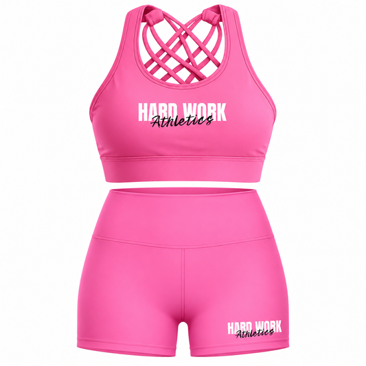 Elite Sports Bra and Shorts | Pink