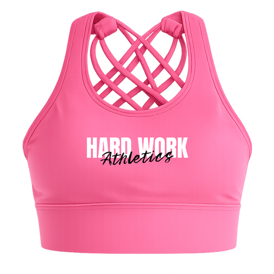 HWA ELITE CROSS BACK PINK SPORTS BRA