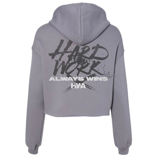 HARD WORK ALWAYS WINS CROP HOODIE