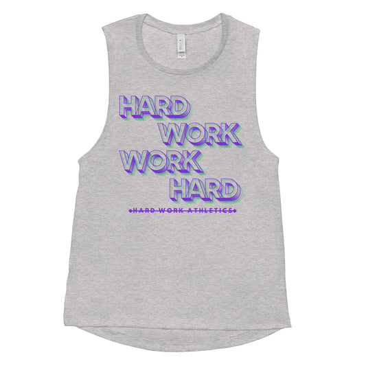 HARD WORK WORK HARD WOMENS MUSCLE TANK